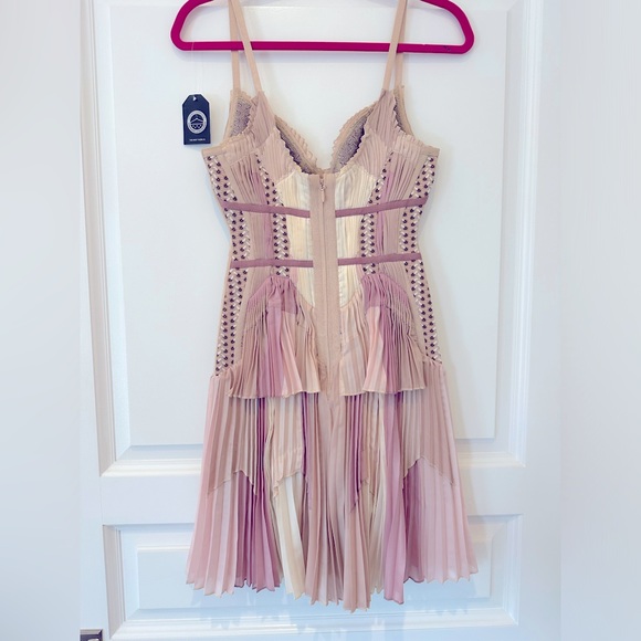 HERVE LEGER ALYSE COLOR BLOCKED JACQUARD BANDAGE DRESS - Picture 3 of 4